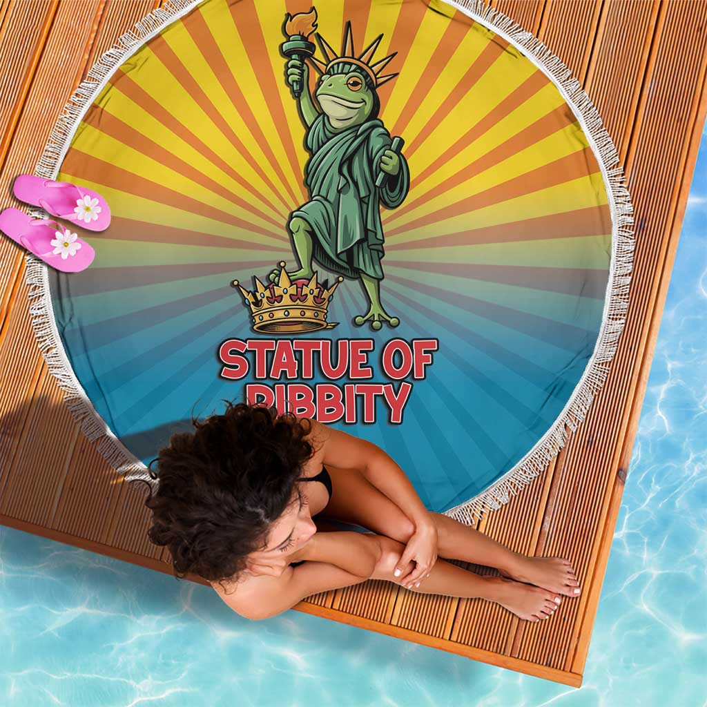 Lady Liberty Portland Frog Beach Blanket Frog Protest No Kings In America - Wonder Print Shop