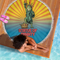 Lady Liberty Portland Frog Beach Blanket Frog Protest No Kings In America - Wonder Print Shop