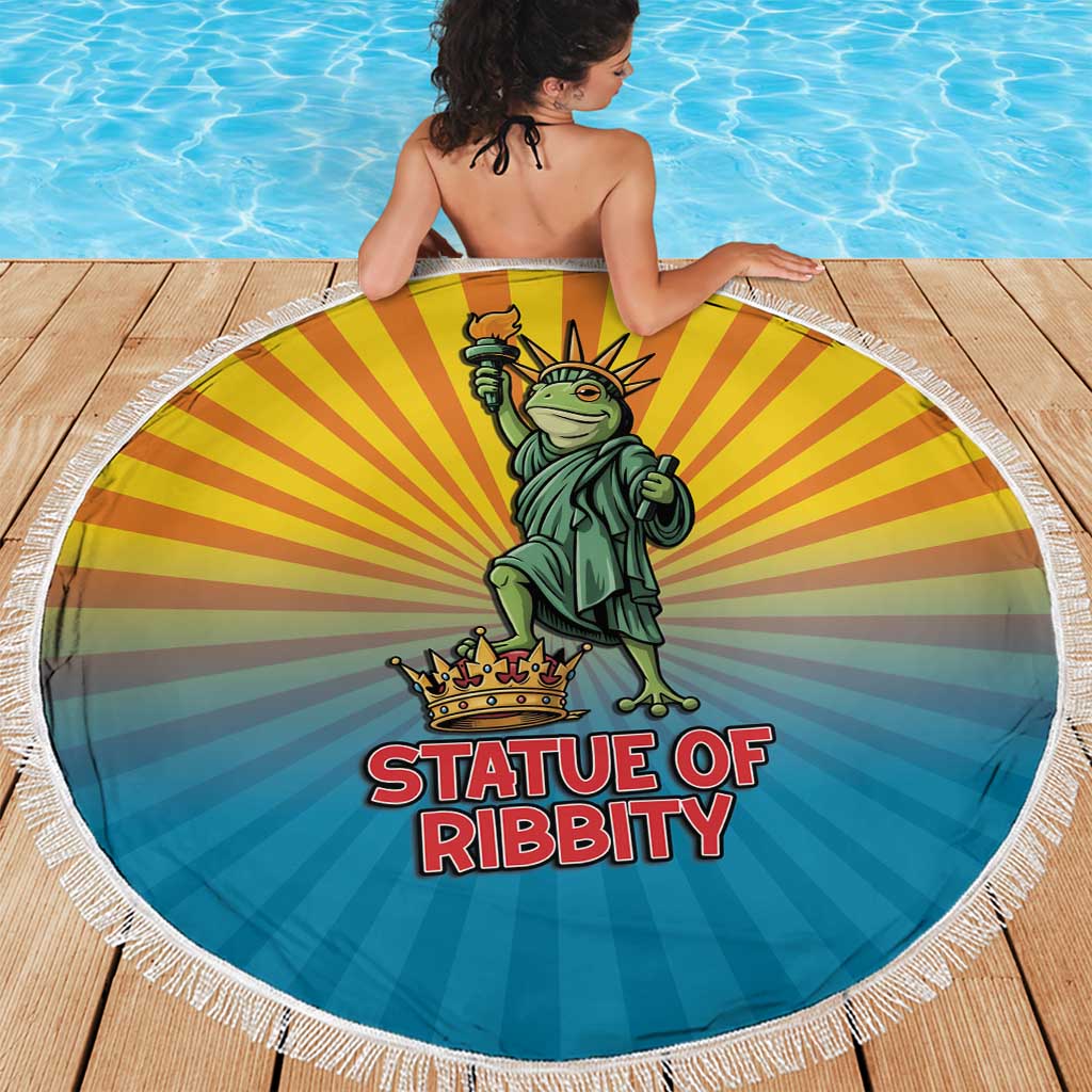 Lady Liberty Portland Frog Beach Blanket Frog Protest No Kings In America - Wonder Print Shop