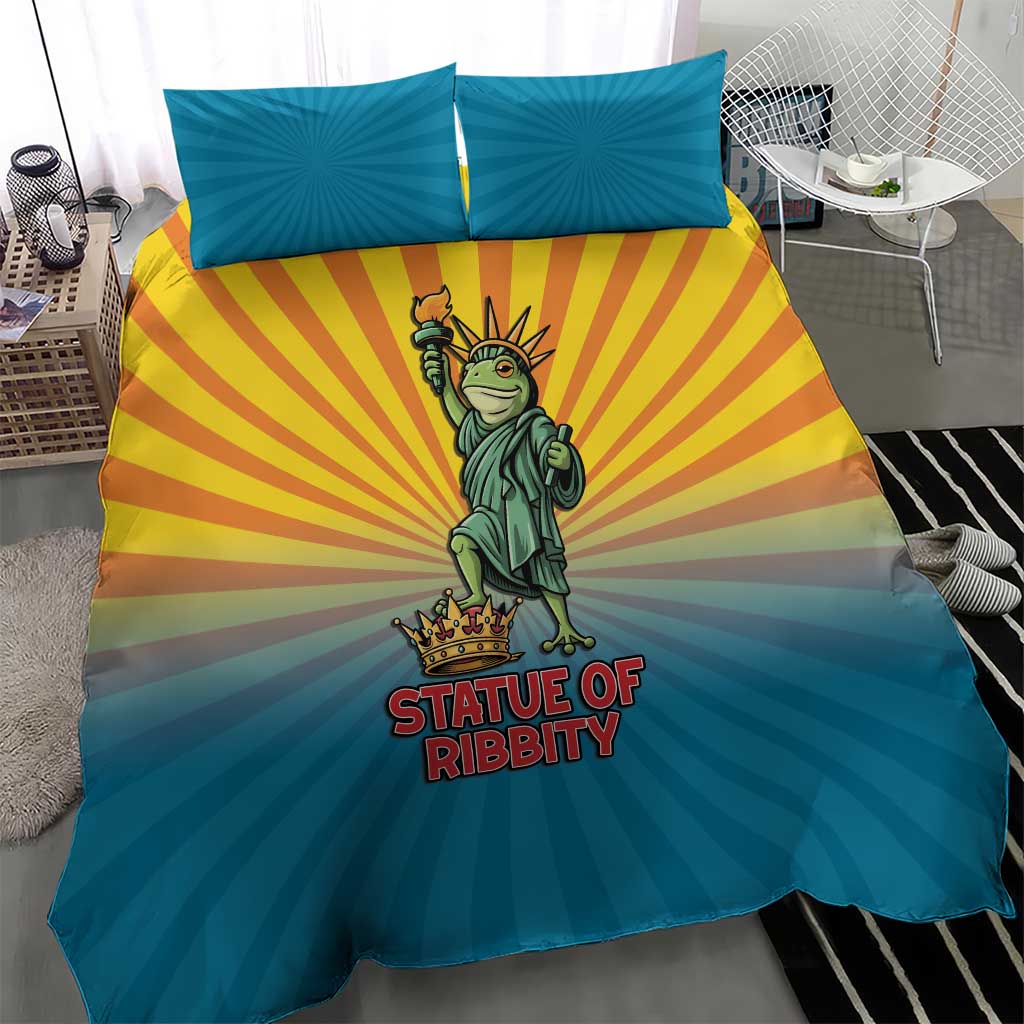 Lady Liberty Portland Frog Bedding Set Frog Protest No Kings In America - Wonder Print Shop