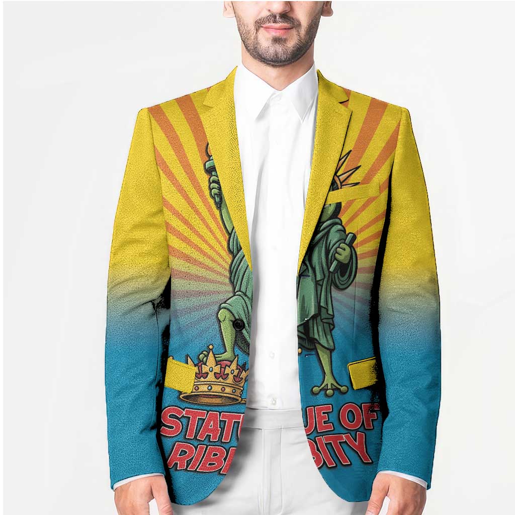 Lady Liberty Portland Frog Blazer Frog Protest No Kings In America - Wonder Print Shop
