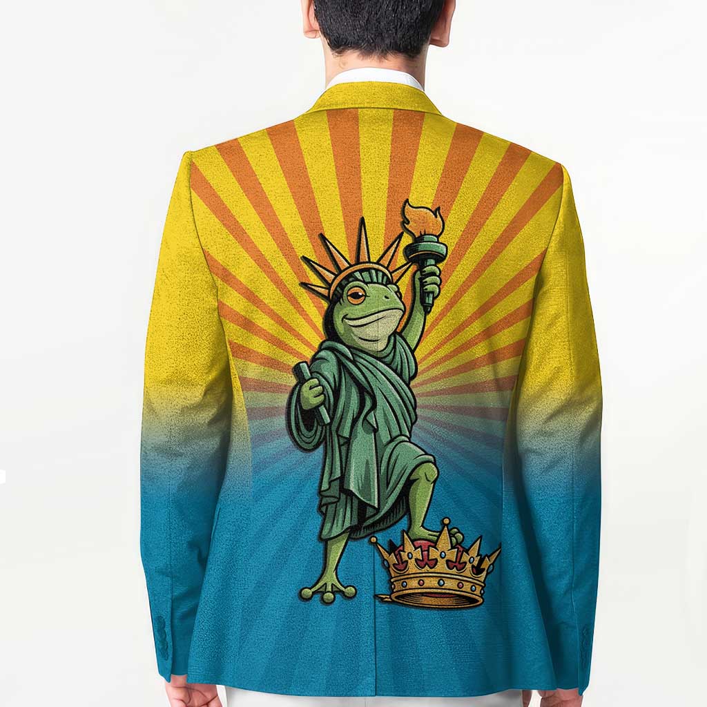 Lady Liberty Portland Frog Blazer Frog Protest No Kings In America - Wonder Print Shop