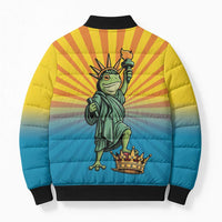 Lady Liberty Portland Frog Bomber Puffer Jacket Frog Protest No Kings In America - Wonder Print Shop
