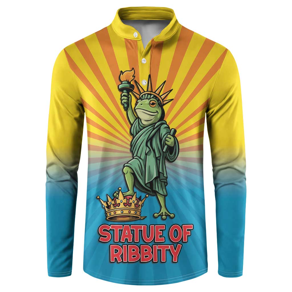 Lady Liberty Portland Frog Button Sweatshirt Frog Protest No Kings In America - Wonder Print Shop