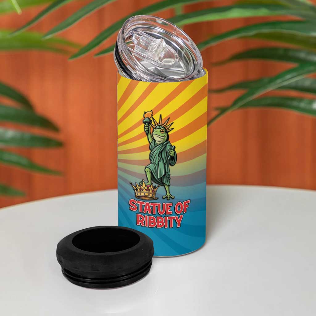Lady Liberty Portland Frog 4 in 1 Can Cooler Tumbler Frog Protest No Kings In America - Wonder Print Shop