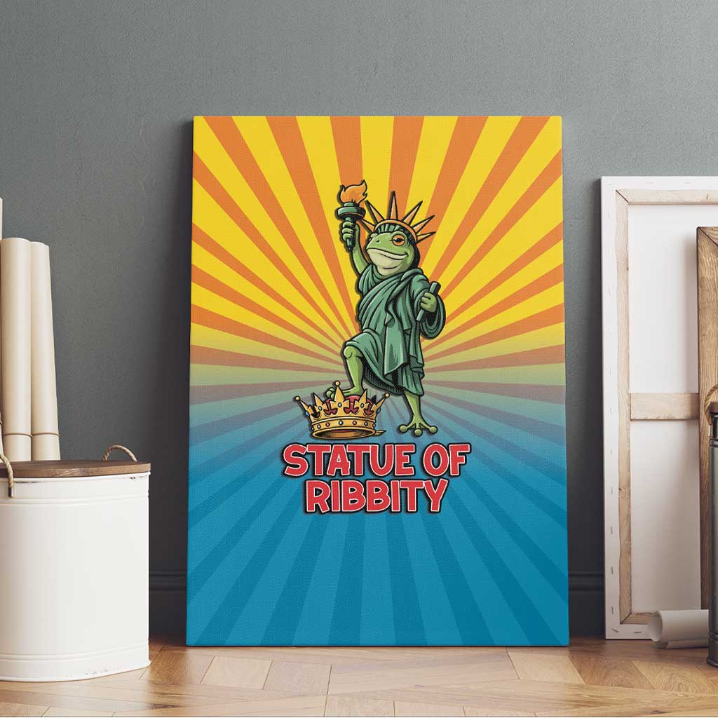 Lady Liberty Portland Frog Canvas Wall Art Frog Protest No Kings In America - Wonder Print Shop