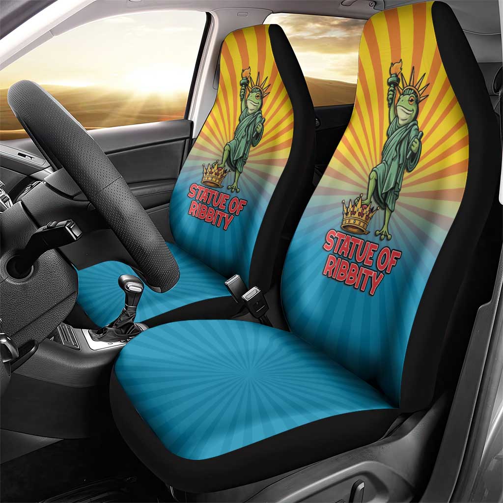 Lady Liberty Portland Frog Car Seat Cover Frog Protest No Kings In America - Wonder Print Shop