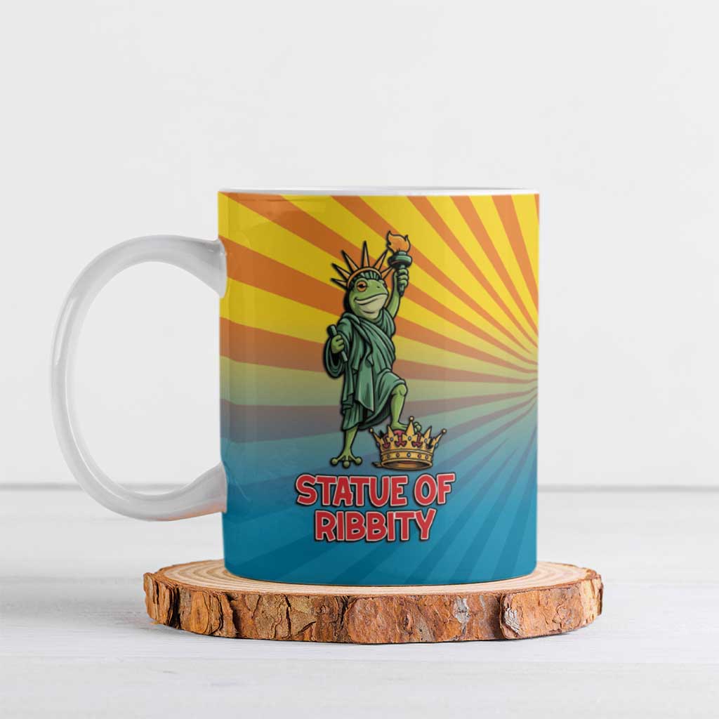 Lady Liberty Portland Frog Ceramic Mug Frog Protest No Kings In America - Wonder Print Shop