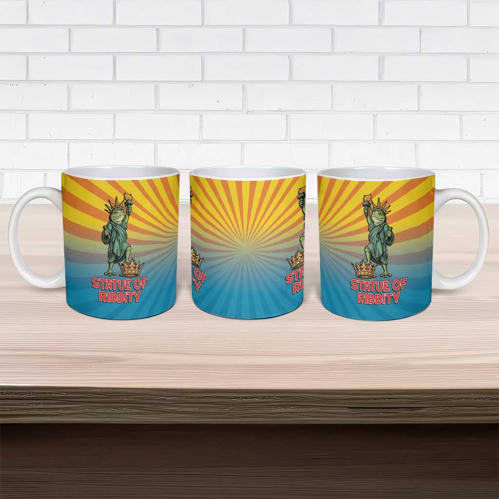 Lady Liberty Portland Frog Ceramic Mug Frog Protest No Kings In America - Wonder Print Shop