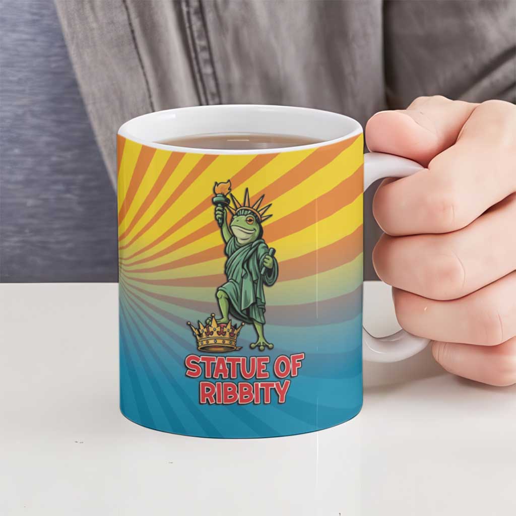 Lady Liberty Portland Frog Ceramic Mug Frog Protest No Kings In America - Wonder Print Shop