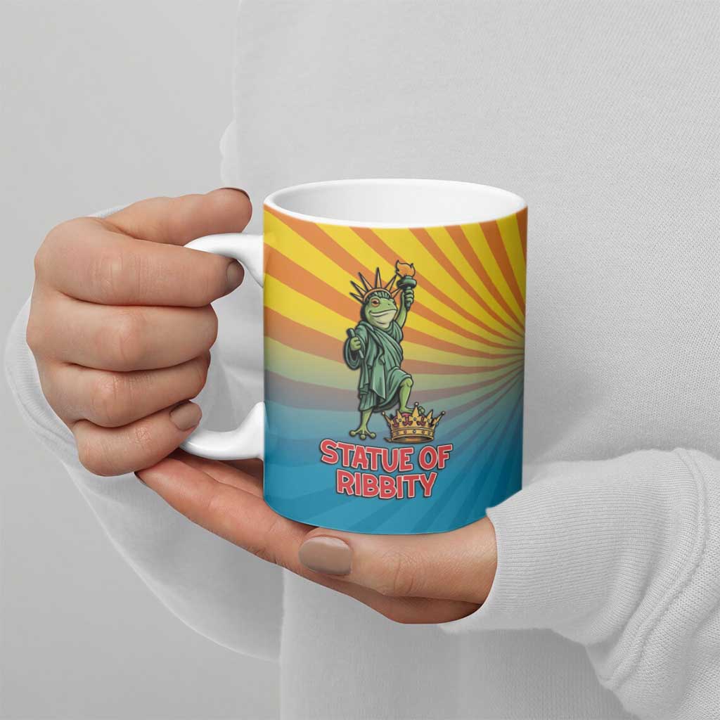 Lady Liberty Portland Frog Ceramic Mug Frog Protest No Kings In America - Wonder Print Shop