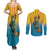 Lady Liberty Portland Frog Couples Matching Summer Maxi Dress and Long Sleeve Button Shirt Frog Protest No Kings In America - Wonder Print Shop