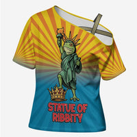 Lady Liberty Portland Frog Cross Shoulder Shirt Frog Protest No Kings In America - Wonder Print Shop