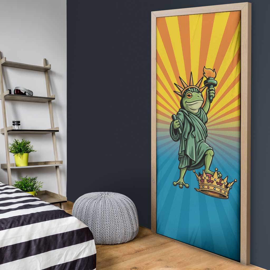 Lady Liberty Portland Frog Door Cover Frog Protest No Kings In America - Wonder Print Shop