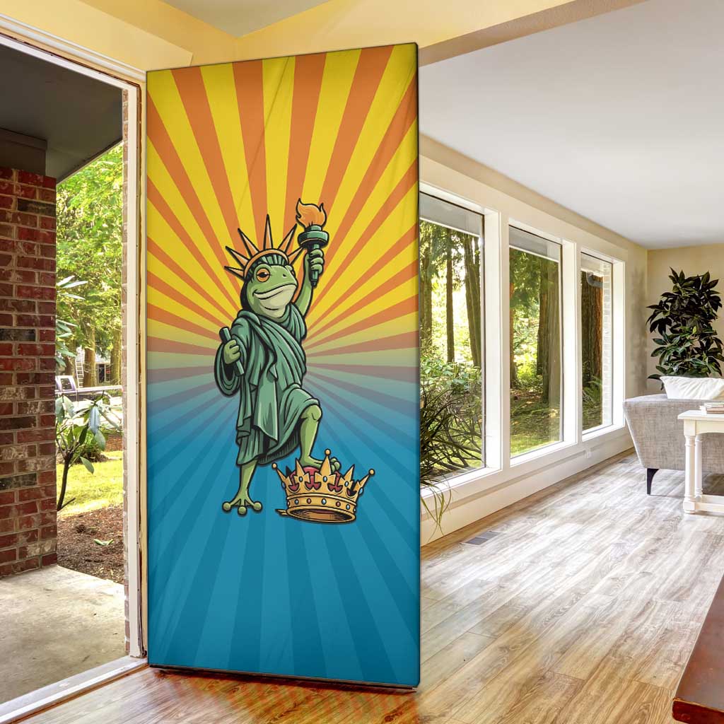 Lady Liberty Portland Frog Door Cover Frog Protest No Kings In America - Wonder Print Shop