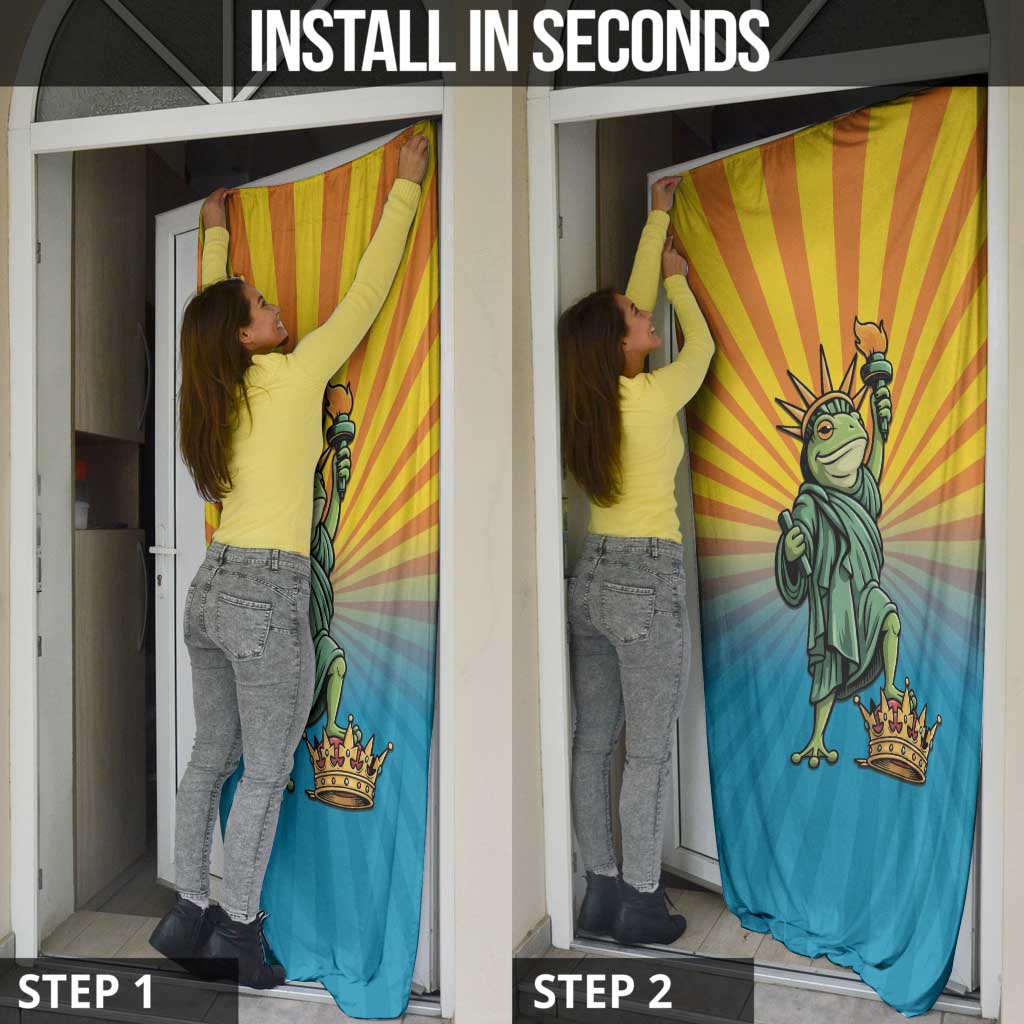 Lady Liberty Portland Frog Door Cover Frog Protest No Kings In America - Wonder Print Shop