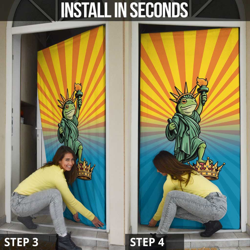 Lady Liberty Portland Frog Door Cover Frog Protest No Kings In America - Wonder Print Shop
