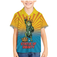 Lady Liberty Portland Frog Family Matching Mermaid Dress and Hawaiian Shirt Frog Protest No Kings In America - Wonder Print Shop
