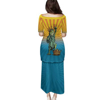 Lady Liberty Portland Frog Family Matching Puletasi and Hawaiian Shirt Frog Protest No Kings In America - Wonder Print Shop