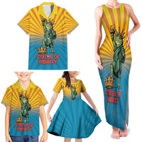 Lady Liberty Portland Frog Family Matching Tank Maxi Dress and Hawaiian Shirt Frog Protest No Kings In America - Wonder Print Shop