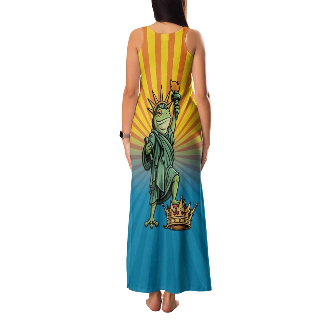 Lady Liberty Portland Frog Family Matching Tank Maxi Dress and Hawaiian Shirt Frog Protest No Kings In America - Wonder Print Shop