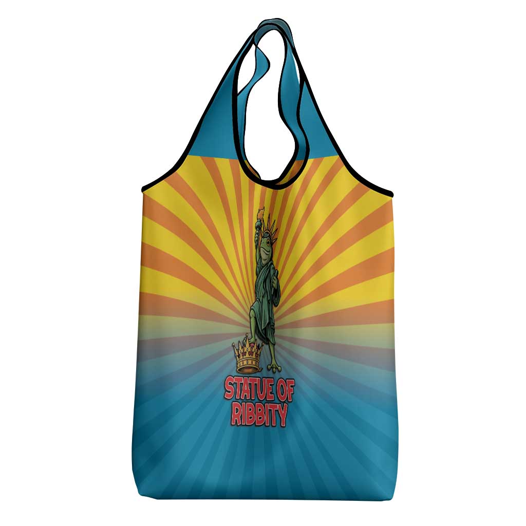 Lady Liberty Portland Frog Grocery Bag Frog Protest No Kings In America - Wonder Print Shop
