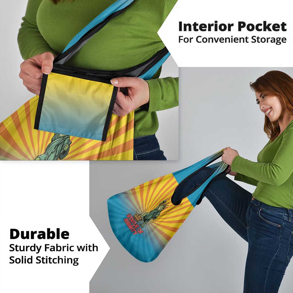 Lady Liberty Portland Frog Grocery Bag Frog Protest No Kings In America - Wonder Print Shop