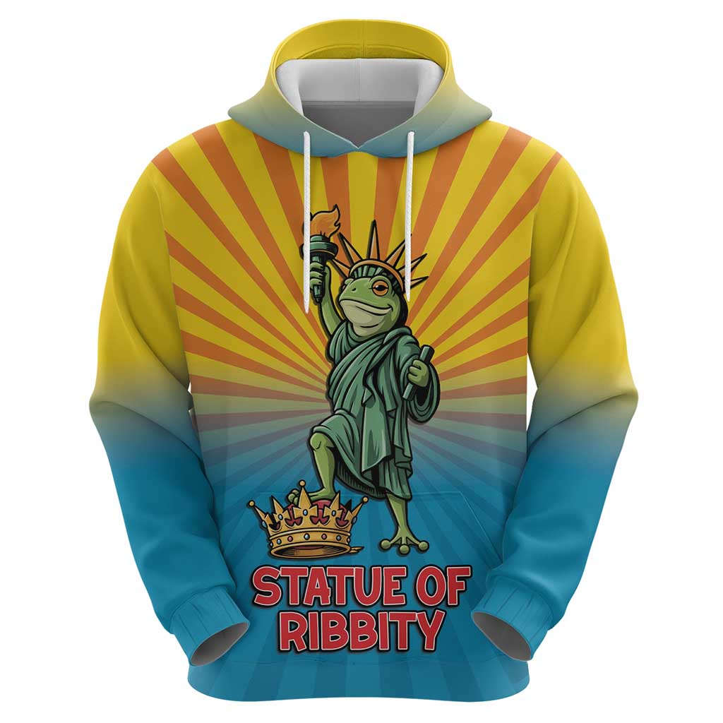 Lady Liberty Portland Frog Hoodie Frog Protest No Kings In America - Wonder Print Shop