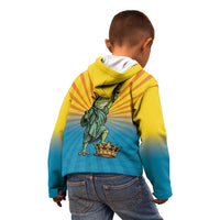 Lady Liberty Portland Frog Kid Hoodie Frog Protest No Kings In America - Wonder Print Shop