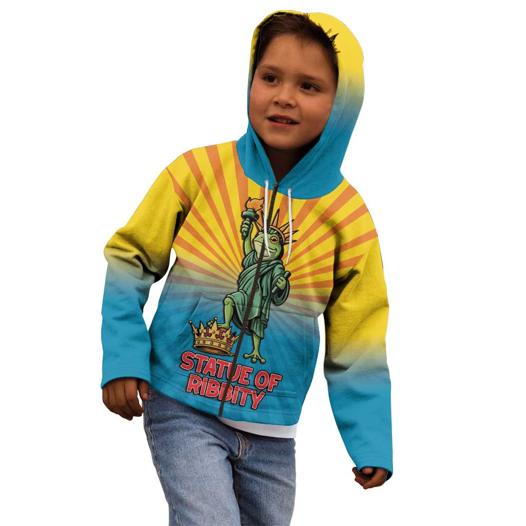 Lady Liberty Portland Frog Kid Hoodie Frog Protest No Kings In America - Wonder Print Shop