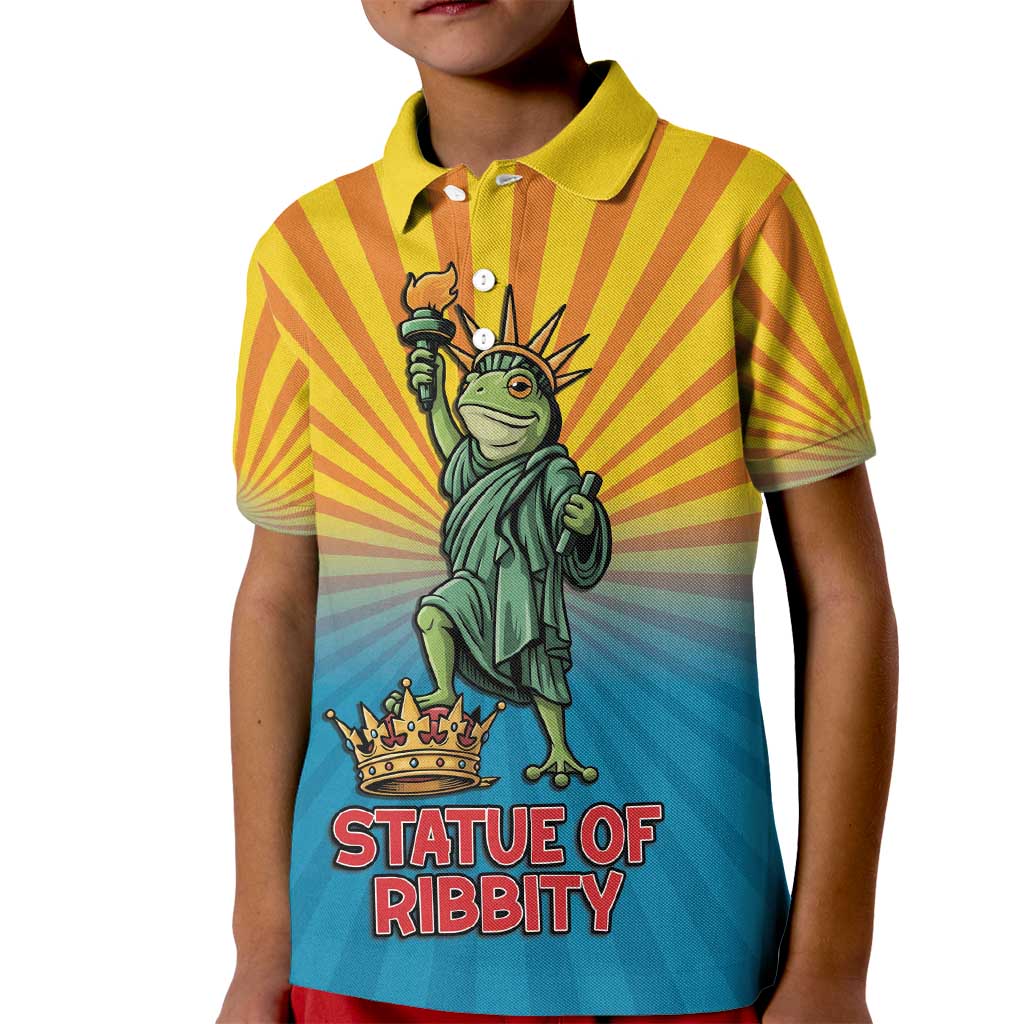 Lady Liberty Portland Frog Kid Polo Shirt Frog Protest No Kings In America - Wonder Print Shop