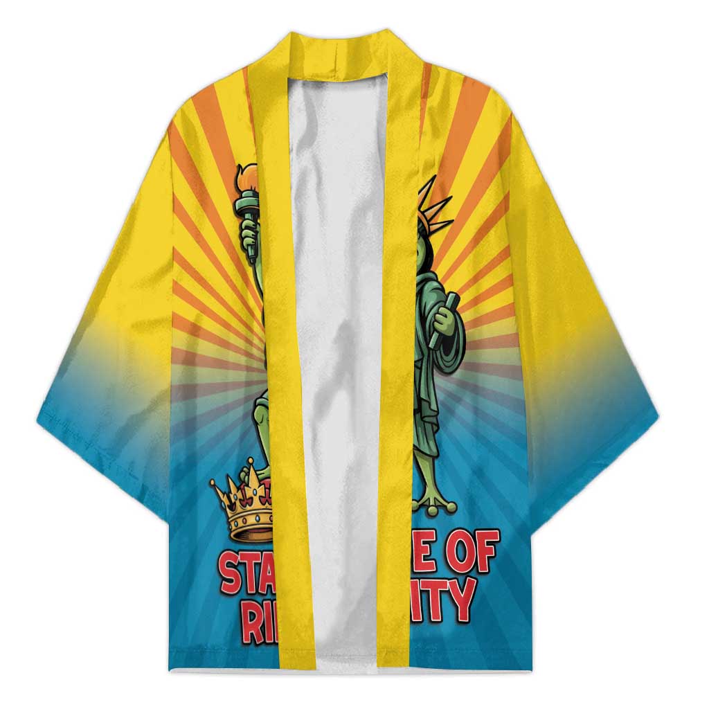 Lady Liberty Portland Frog Kimono Frog Protest No Kings In America - Wonder Print Shop