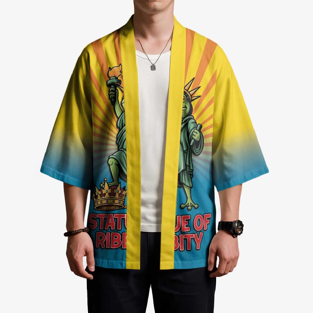 Lady Liberty Portland Frog Kimono Frog Protest No Kings In America - Wonder Print Shop