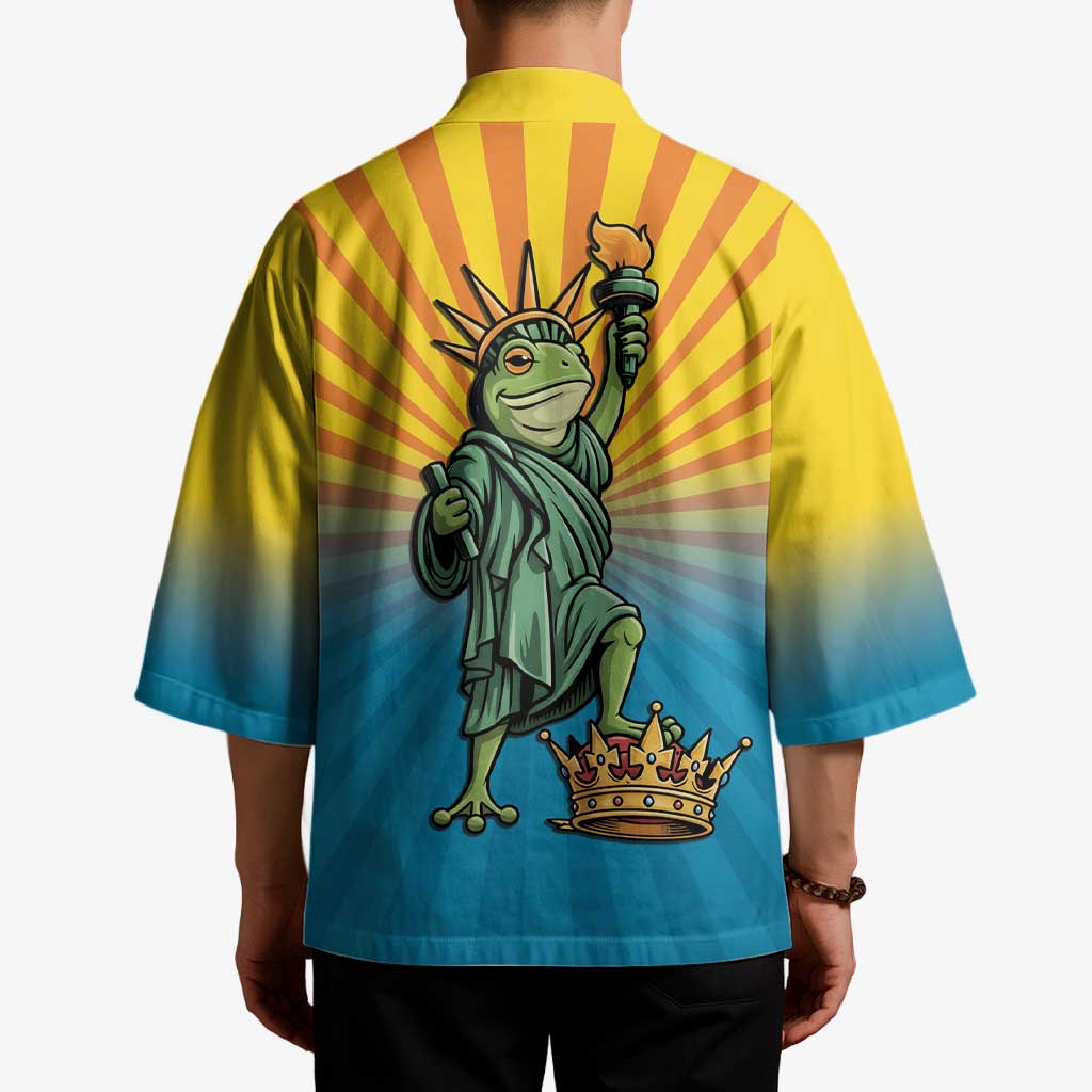 Lady Liberty Portland Frog Kimono Frog Protest No Kings In America - Wonder Print Shop