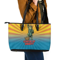 Lady Liberty Portland Frog Leather Tote Bag Frog Protest No Kings In America - Wonder Print Shop
