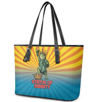 Lady Liberty Portland Frog Leather Tote Bag Frog Protest No Kings In America - Wonder Print Shop