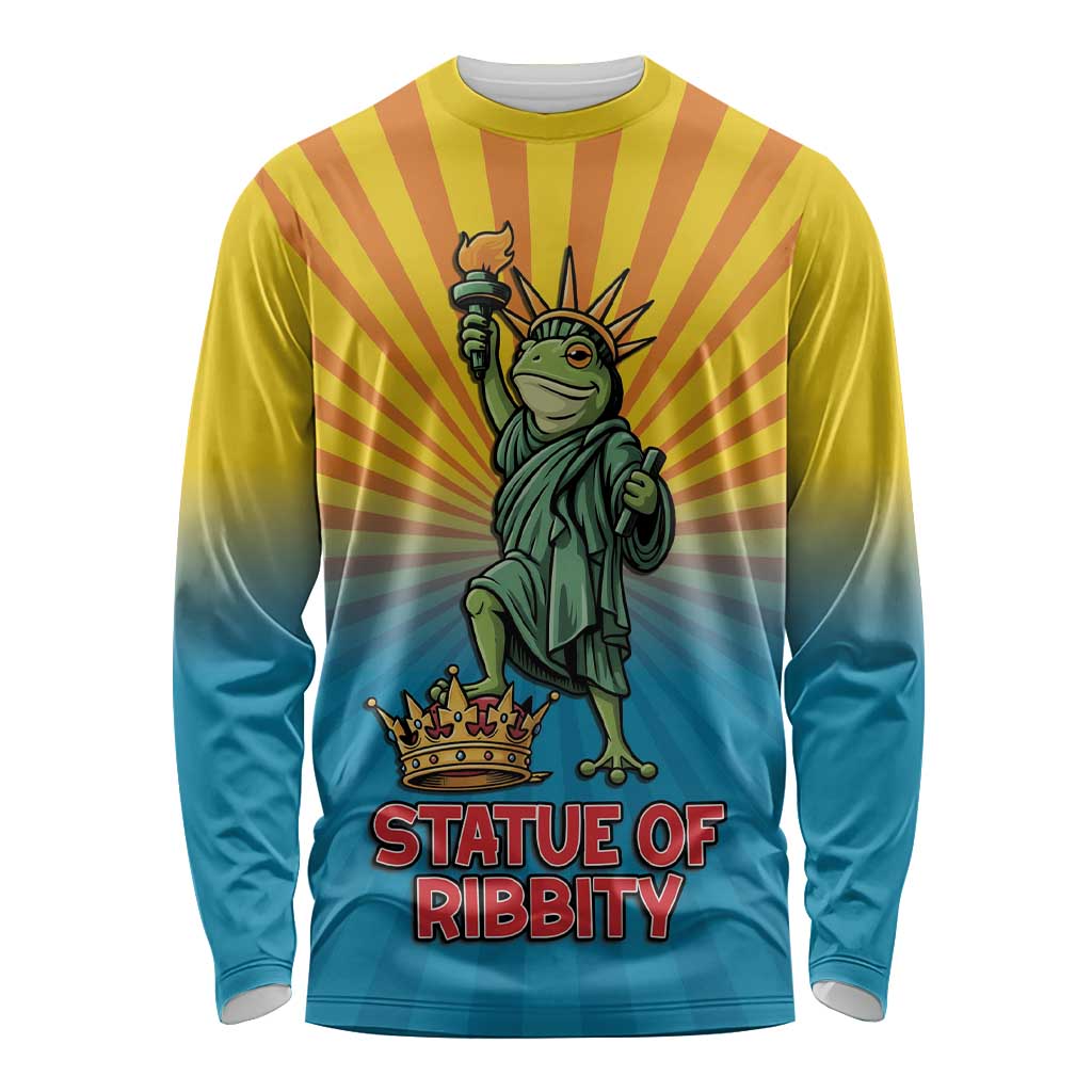 Lady Liberty Portland Frog Long Sleeve Shirt Frog Protest No Kings In America - Wonder Print Shop