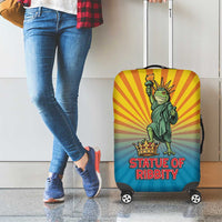 Lady Liberty Portland Frog Luggage Cover Frog Protest No Kings In America - Wonder Print Shop