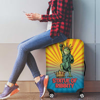 Lady Liberty Portland Frog Luggage Cover Frog Protest No Kings In America - Wonder Print Shop