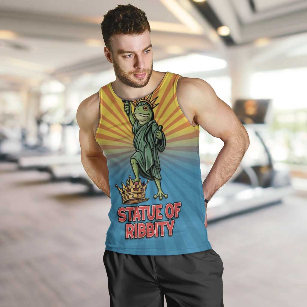 Lady Liberty Portland Frog Men Tank Top Frog Protest No Kings In America - Wonder Print Shop