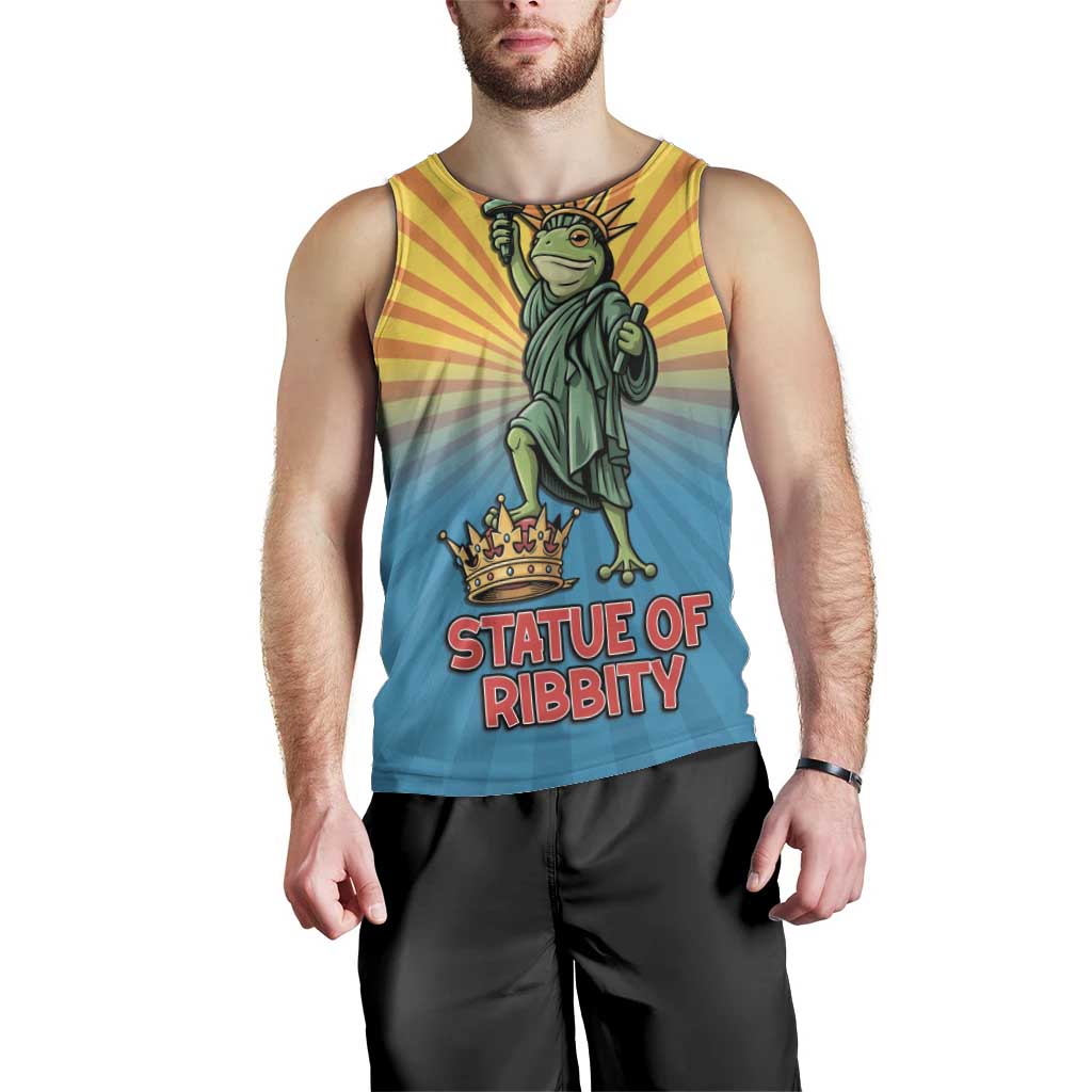 Lady Liberty Portland Frog Men Tank Top Frog Protest No Kings In America - Wonder Print Shop