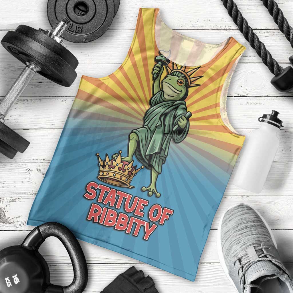 Lady Liberty Portland Frog Men Tank Top Frog Protest No Kings In America - Wonder Print Shop