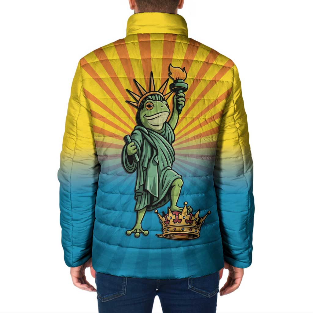 Lady Liberty Portland Frog Padded Jacket Frog Protest No Kings In America - Wonder Print Shop