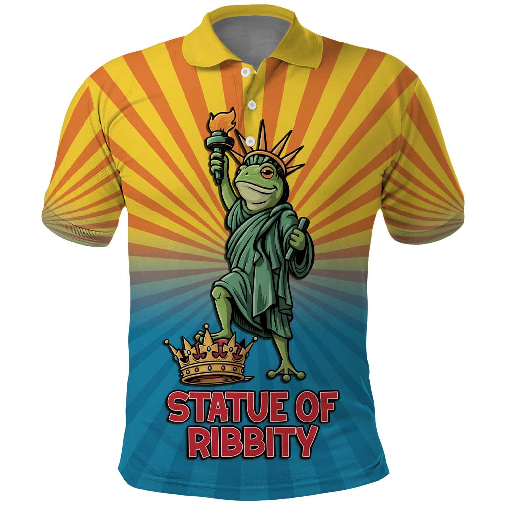 Lady Liberty Portland Frog Polo Shirt Frog Protest No Kings In America - Wonder Print Shop