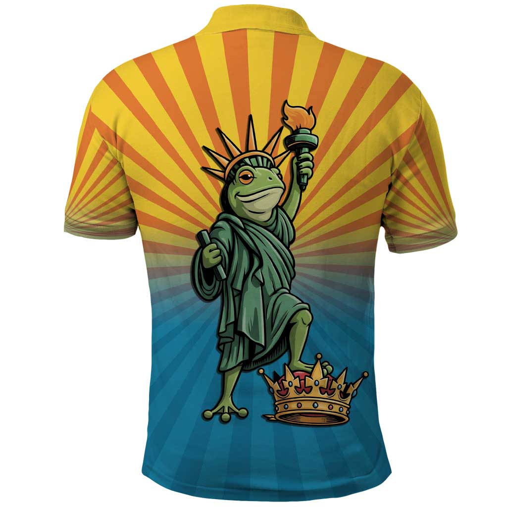 Lady Liberty Portland Frog Polo Shirt Frog Protest No Kings In America - Wonder Print Shop