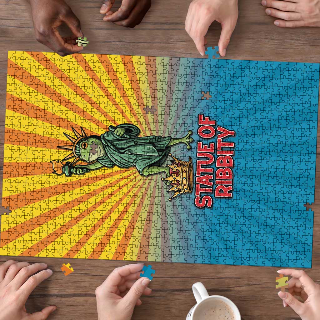 Lady Liberty Portland Frog Puzzle Frog Protest No Kings In America - Wonder Print Shop