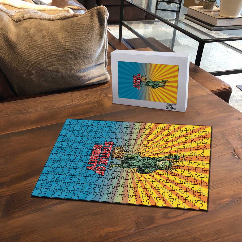 Lady Liberty Portland Frog Puzzle Frog Protest No Kings In America - Wonder Print Shop