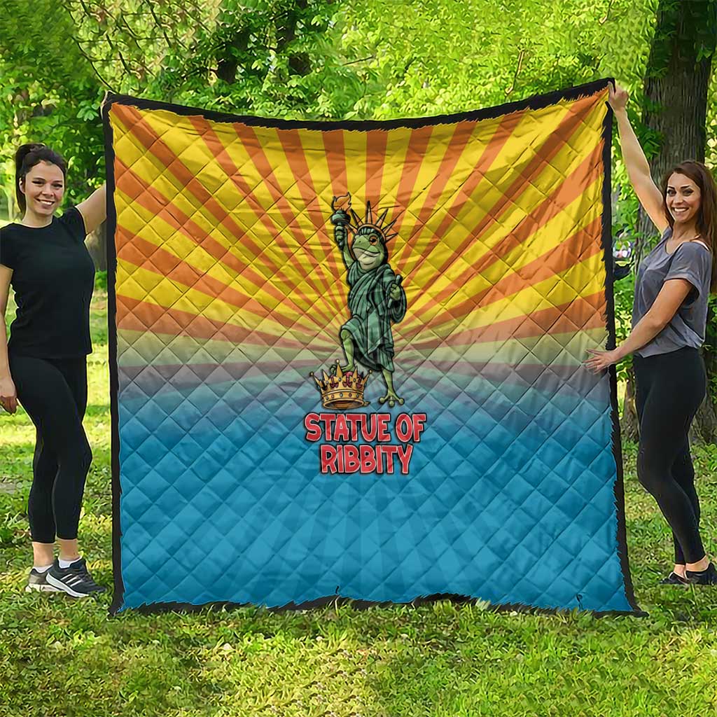 Lady Liberty Portland Frog Quilt Frog Protest No Kings In America - Wonder Print Shop