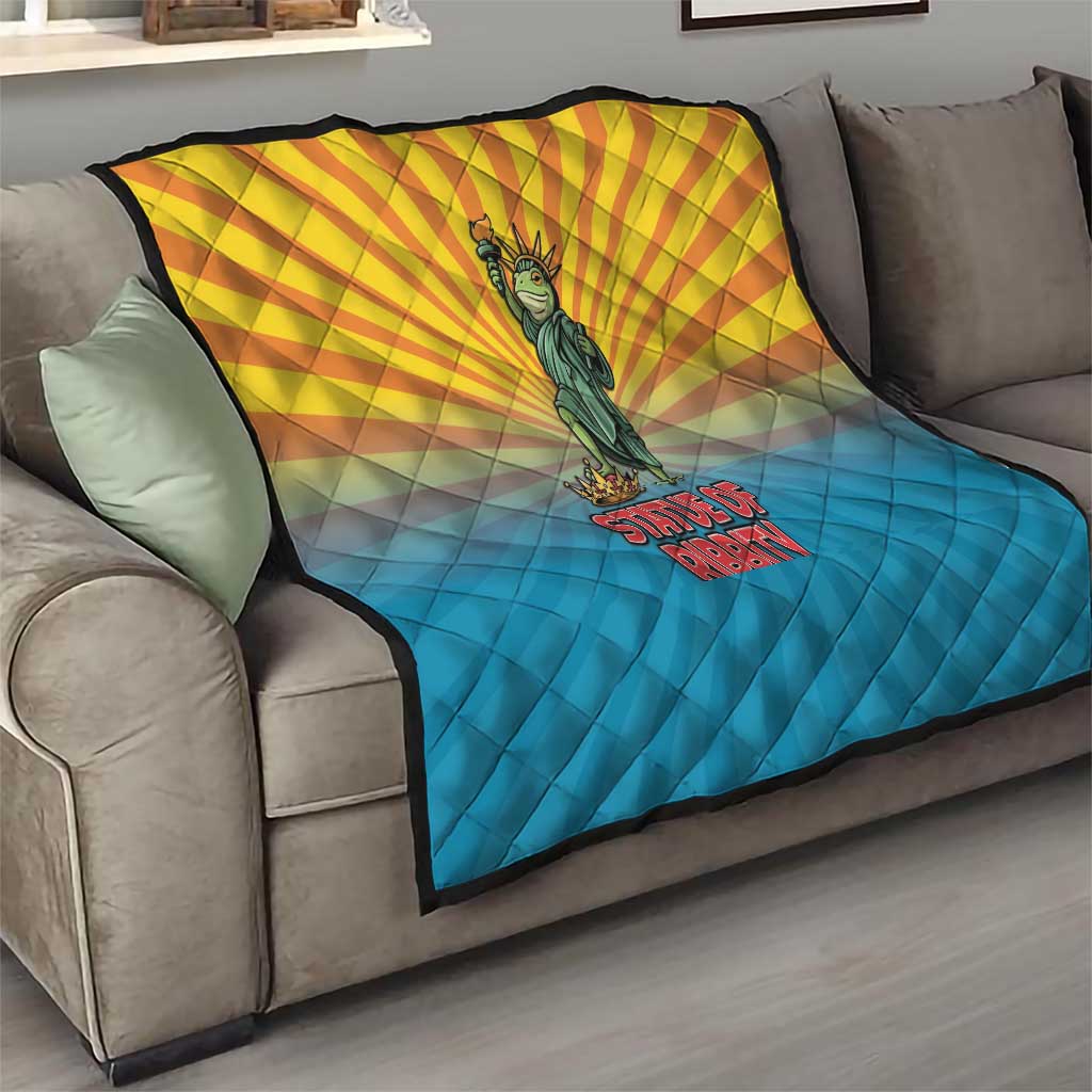 Lady Liberty Portland Frog Quilt Frog Protest No Kings In America - Wonder Print Shop