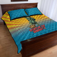 Lady Liberty Portland Frog Quilt Bed Set Frog Protest No Kings In America - Wonder Print Shop